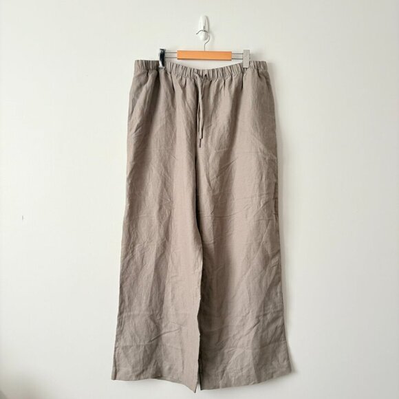 Aritzia Wilfred The Lodge Pant High Rise Relaxed Cruise Linen Taupe Cola Size XL - Picture 5 of 9